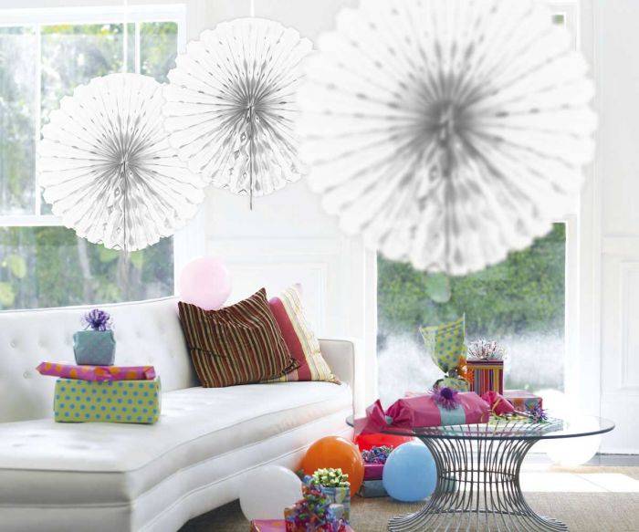 Papieren Waaier Wit 45cm van Folat koop je bij Partywinkel