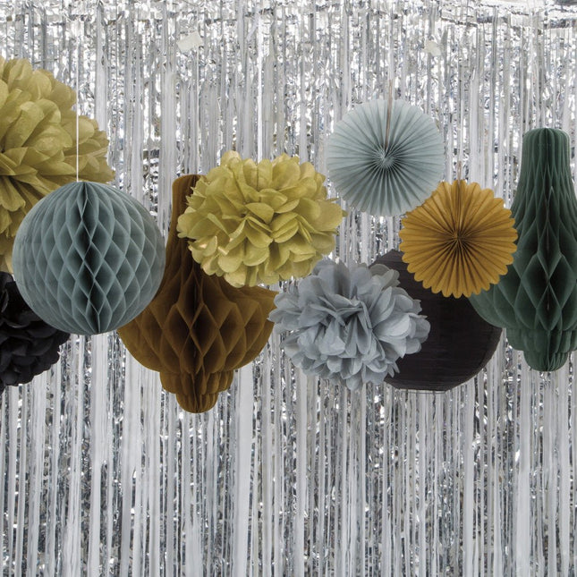 Papieren Waaiers Goud 15cm 3st van Unique koop je bij Partywinkel