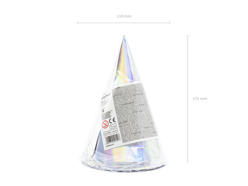 Parelmoer Feesthoedjes 16cm 6st van Partydeco koop je bij Partywinkel