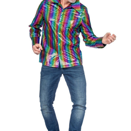Regenboog Blouse Heren Metallic van Wilbers & Wilbers koop je bij Partywinkel