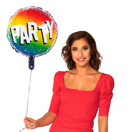 Party Helium Ballon Regenboog Leeg 45cm van Boland koop je bij Partywinkel