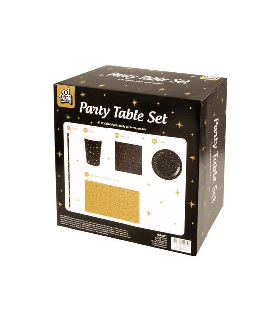 Party Tafelset Zwart Goud 41 delig van Paper Dreams koop je bij Partywinkel