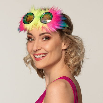 Partybril Rave Gekleurd 18cm van Boland koop je bij Partywinkel