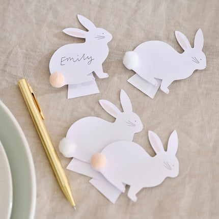 Pasen Naamkaartjes Konijn 7cm 6st van Ginger Ray koop je bij Partywinkel