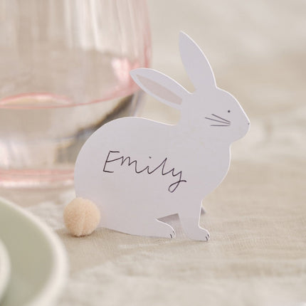 Pasen Naamkaartjes Konijn 7cm 6st van Ginger Ray koop je bij Partywinkel
