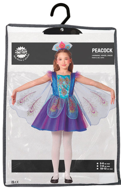 Pauw Kostuum Blauw Paars Meisje van Fiestas Guirca koop je bij Partywinkel