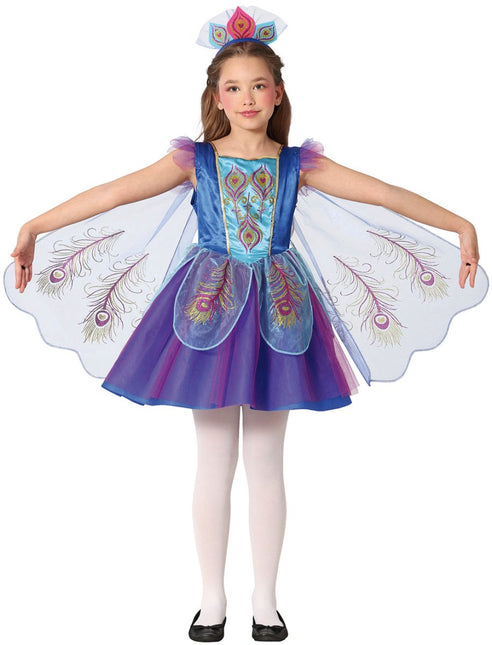 Pauw Kostuum Blauw Paars Meisje van Fiestas Guirca koop je bij Partywinkel