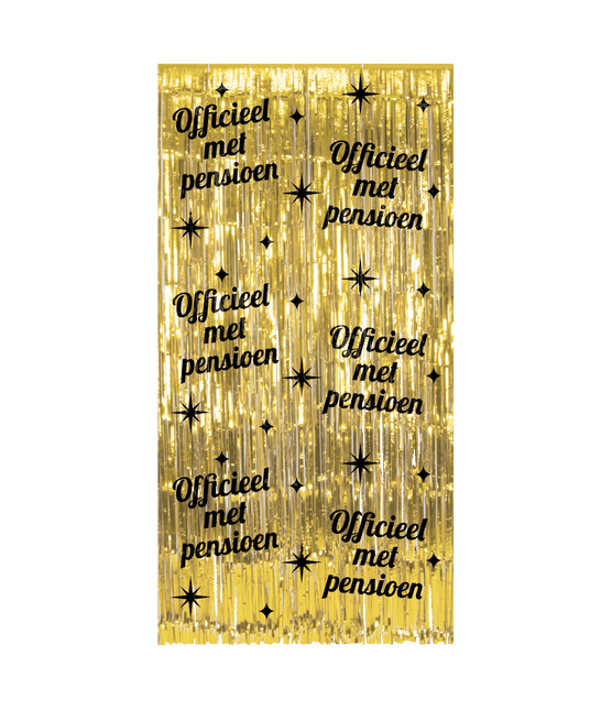 Pensioen Deurgordijn Goud Zwart van Paper Dreams koop je bij Partywinkel