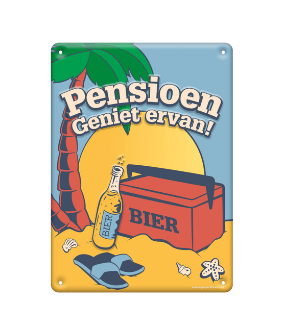 Pensioen Metalen Bord van Paper Dreams koop je bij Partywinkel