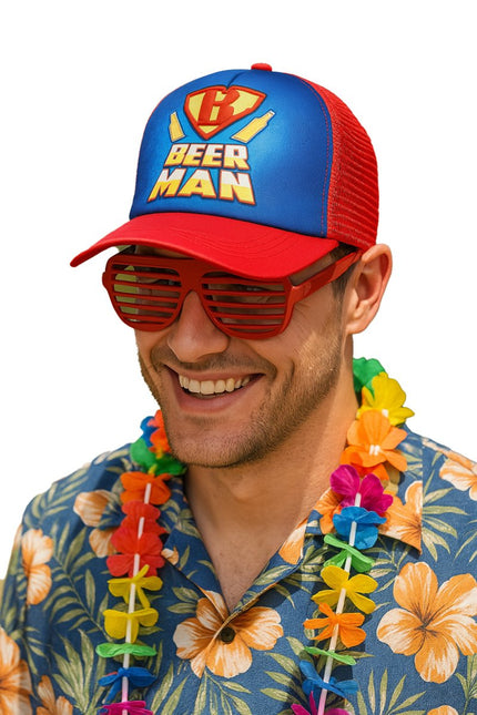 Pet Beer man Blauw Rood van Fiestas Guirca koop je bij Partywinkel