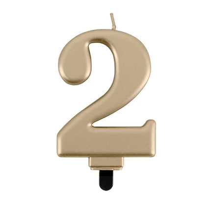 2 Jaar Kaars Goud 8cm
