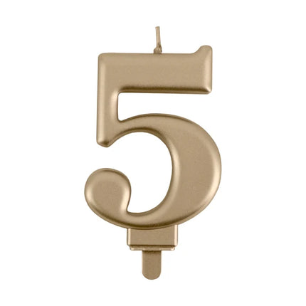 5 Jaar Kaars Goud 8cm