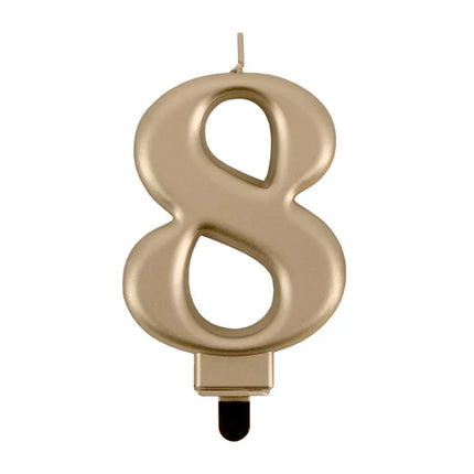 8 Jaar Kaars Goud 8cm