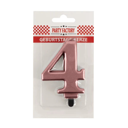 4 Jaar Kaars Rose Goud