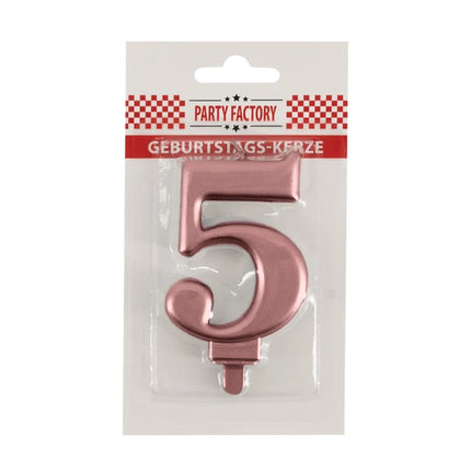 5 Jaar Kaars Rose Goud