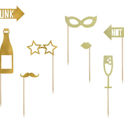 Photobooth Let'S Celebrate Goud 8st van Partydeco koop je bij Partywinkel