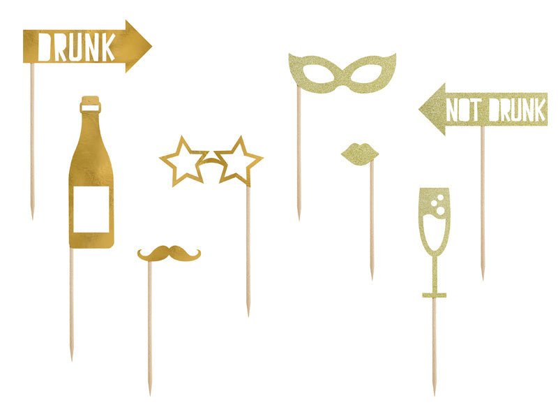 Photobooth Let'S Celebrate Goud 8st van Partydeco koop je bij Partywinkel