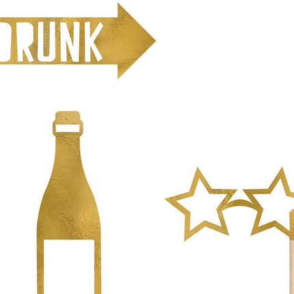 Photobooth Let'S Celebrate Goud 8st van Partydeco koop je bij Partywinkel