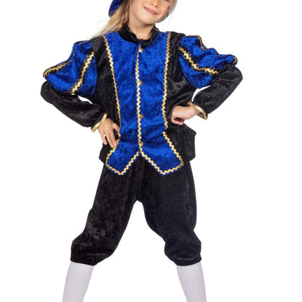 Pietenpak Kind Blauw/Zwart Luxe van Wilbers & Wilbers koop je bij Partywinkel