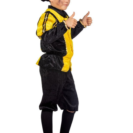 Pietenpak Kind Geel/Zwart Luxe van Wilbers & Wilbers koop je bij Partywinkel