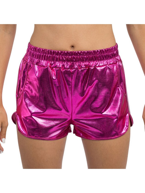 Felroze Metallic Short Dames
