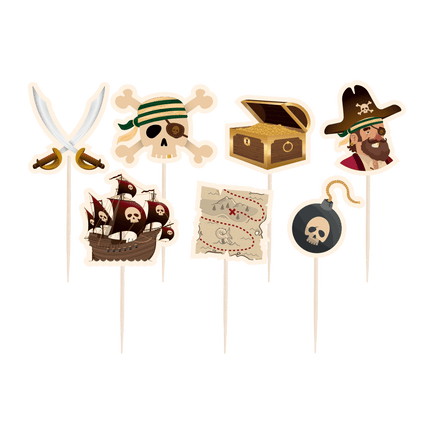 Piraat Cocktailprikkers 6,5cm van Paper Dreams koop je bij Partywinkel
