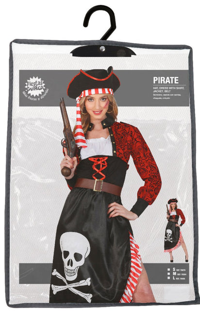 Piraat Jurk Rood Zwart Dames van Fiestas Guirca koop je bij Partywinkel