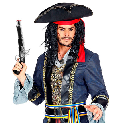 Piraat Nep Pistool Zwart Zilver van Widmann koop je bij Partywinkel