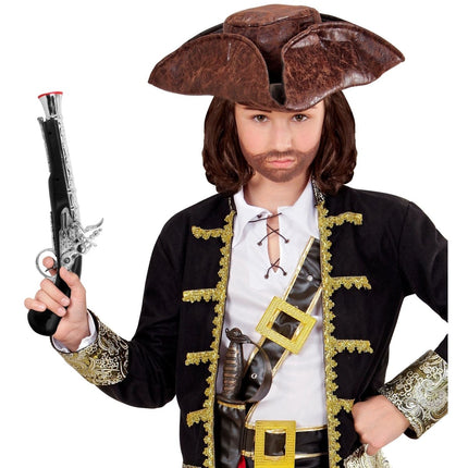 Piraat Nep Pistool Zwart Zilver van Widmann koop je bij Partywinkel