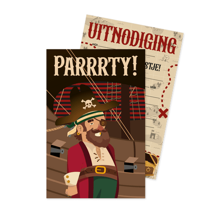Piraat Uitnodigingen 16cm van Paper Dreams koop je bij Partywinkel