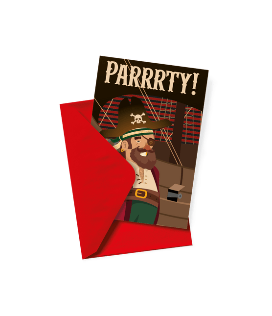 Piraat Uitnodigingen 16cm van Paper Dreams koop je bij Partywinkel
