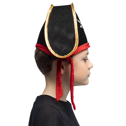 Piraathoed Zwart Rood Kind van Boland koop je bij Partywinkel