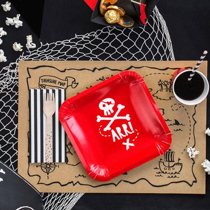 Piraten Borden 20cm 6st van Partydeco koop je bij Partywinkel