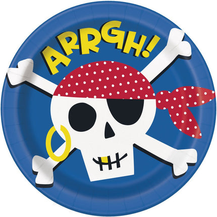 Piraten Borden Arrgh 23cm 8st van Unique koop je bij Partywinkel