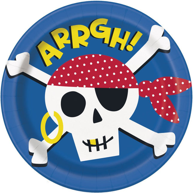 Piraten Borden Arrgh 23cm 8st van Unique koop je bij Partywinkel