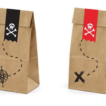 Piraten Uitdeelzakjes 18cm 6st van Partydeco koop je bij Partywinkel