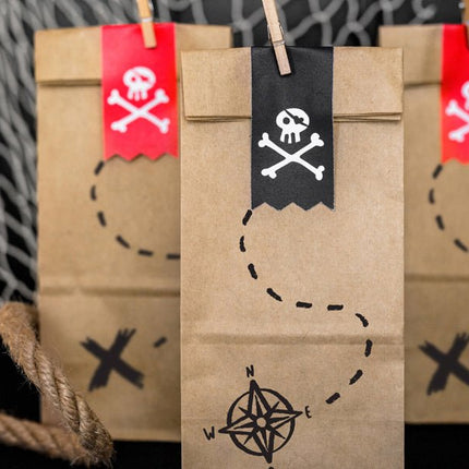 Piraten Uitdeelzakjes 18cm 6st van Partydeco koop je bij Partywinkel