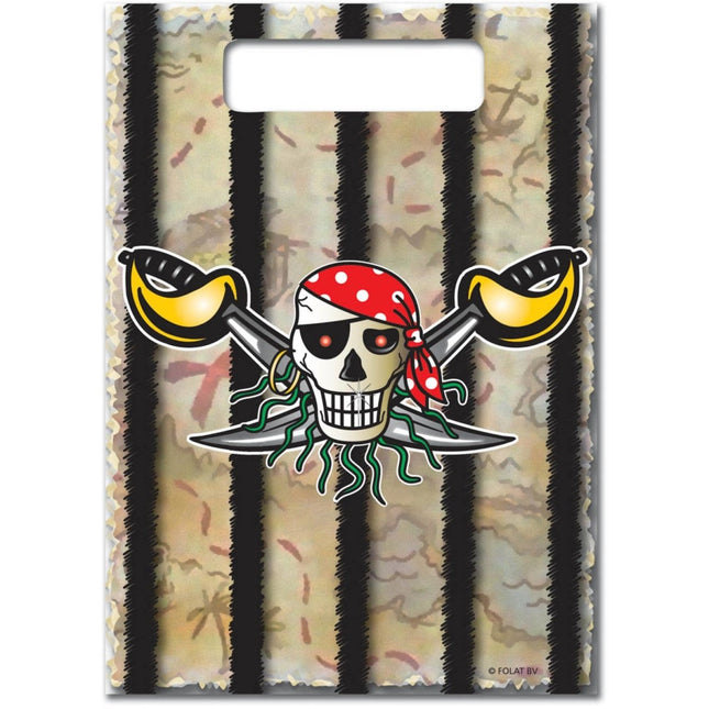 Piraten Uitdeelzakjes 23cm 8st van Folat koop je bij Partywinkel