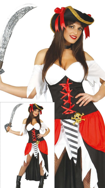 Piratenpak Dames Rood Luxe van Fiestas Guirca koop je bij Partywinkel