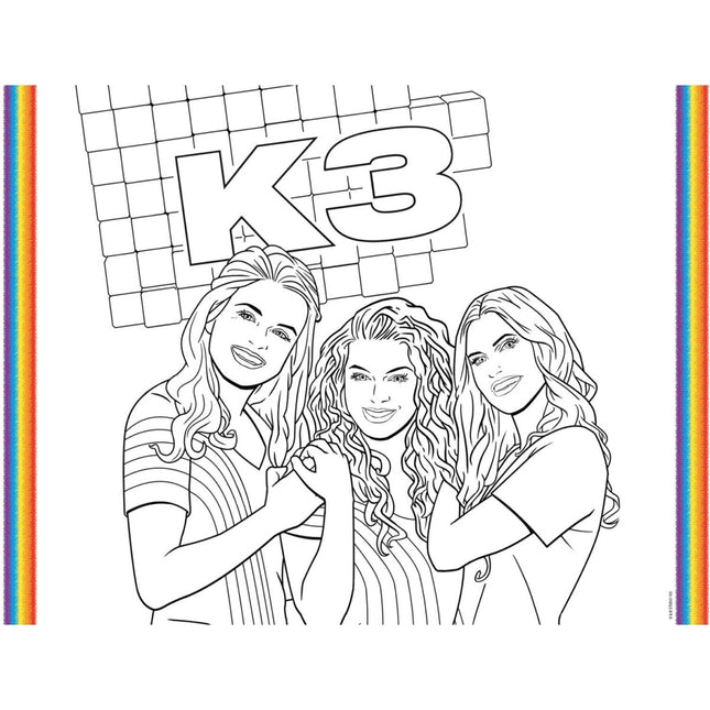 Placemats Kleurplaten K3 6st van Folat koop je bij Partywinkel