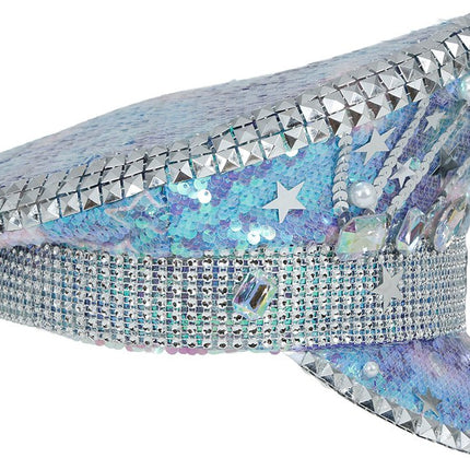 Police blue hat with pearls, adult van Fiestas Guirca koop je bij Partywinkel