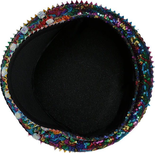 Police multicolor hat with studs, adult van Fiestas Guirca koop je bij Partywinkel