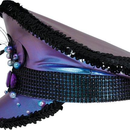 Police purple hat with feathers, adult van Fiestas Guirca koop je bij Partywinkel