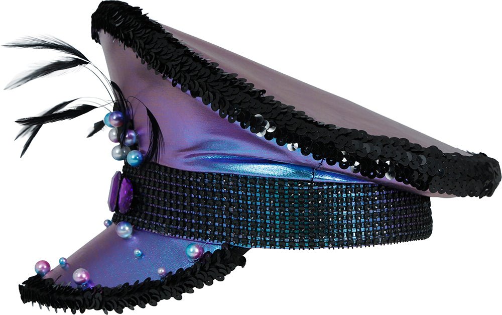 Police purple hat with feathers, adult van Fiestas Guirca koop je bij Partywinkel