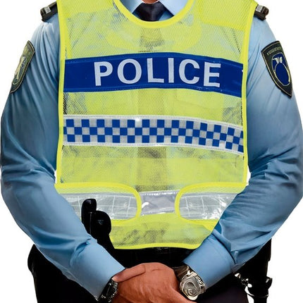 Politie Vest Blauw Geel van Fiestas Guirca koop je bij Partywinkel
