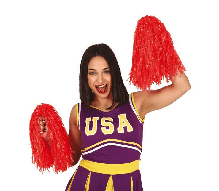 Pom - Pom Rood 80cm 2st van Fiestas Guirca koop je bij Partywinkel