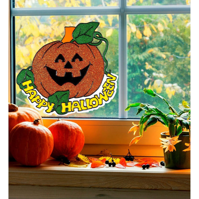 Pompoen Raamsticker Oranje 25cm van Widmann koop je bij Partywinkel
