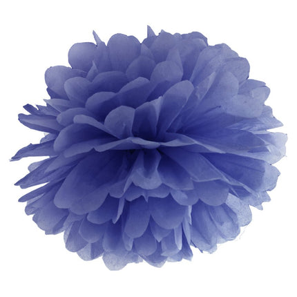 Pompon Blauw 25cm van Partydeco koop je bij Partywinkel