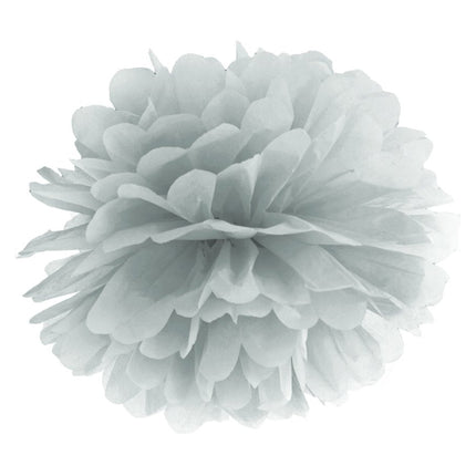 Pompon Zilver 25cm van Partydeco koop je bij Partywinkel