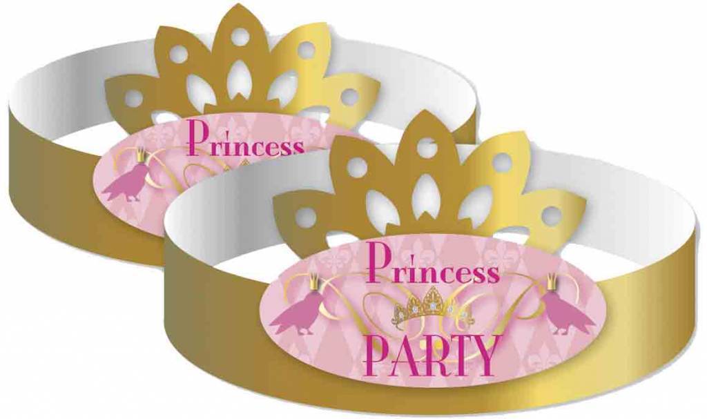 Prinsessen Kroontjes Party 6st van Haza Witbaard koop je bij Partywinkel
